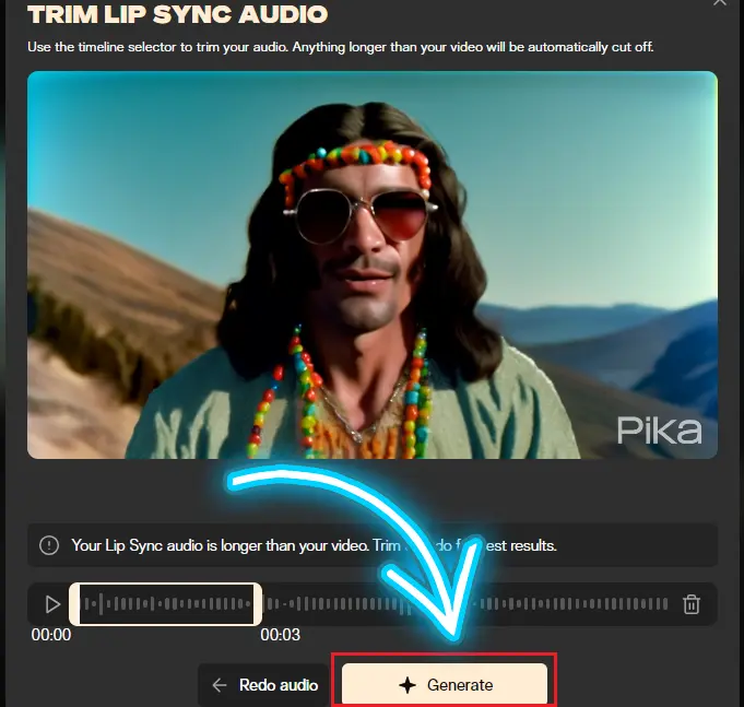 Pika labs generate lip sync