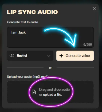 `Pika labs lip sync audio