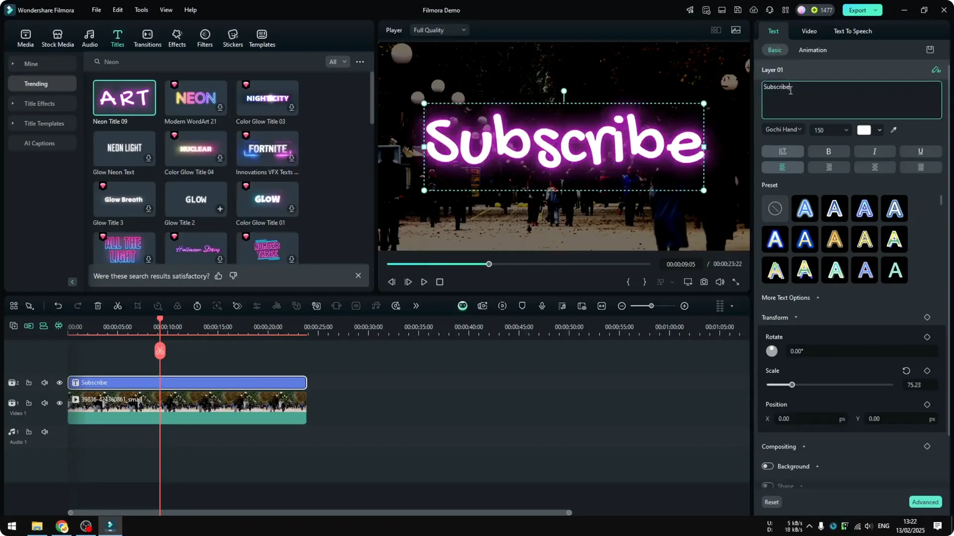 How to Add Glowing Neon Text Effect in Filmora screenshot 6