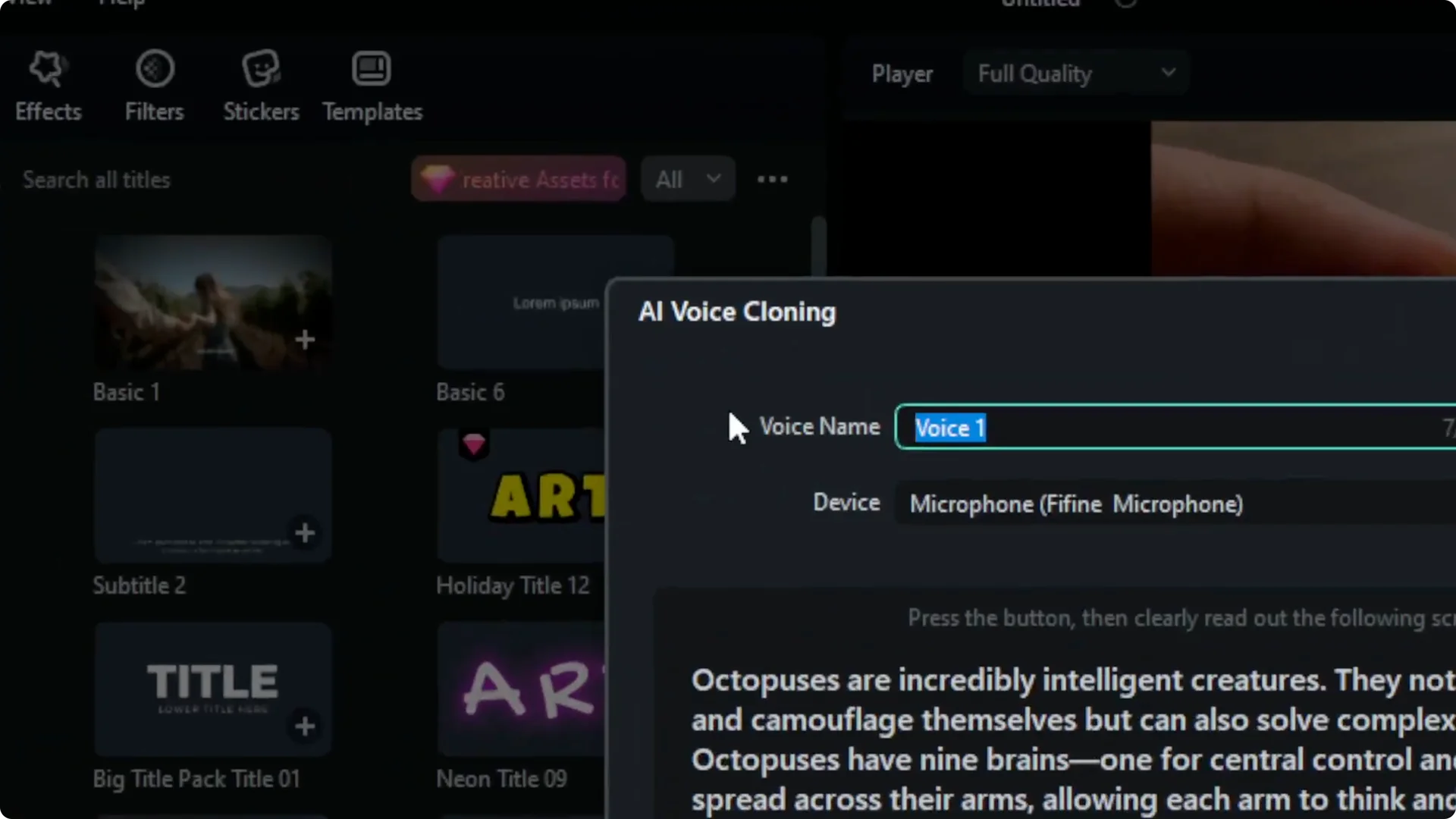 How to Clone Your Voice in Filmora AI screenshot 4