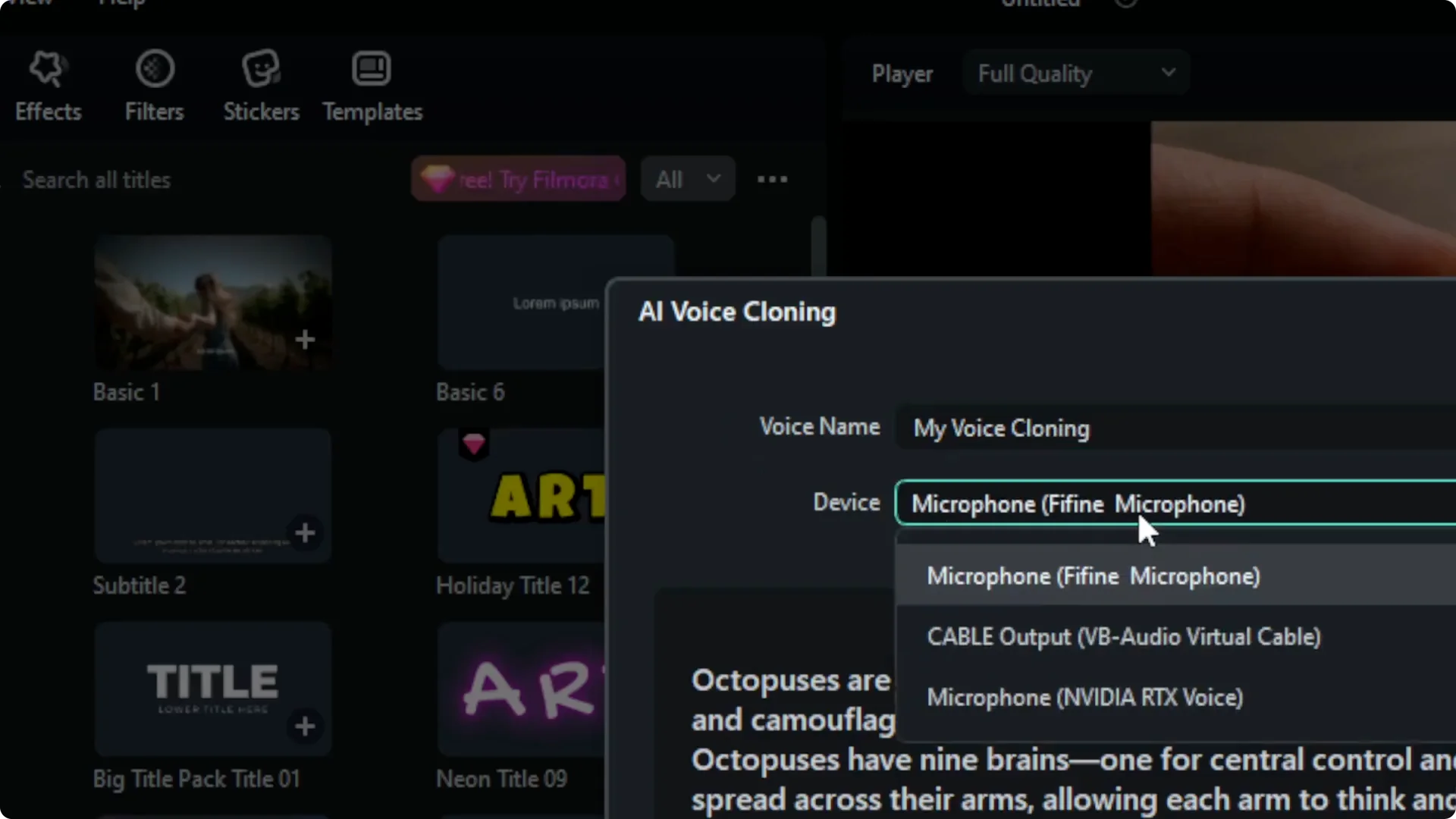 How to Clone Your Voice in Filmora AI screenshot 5