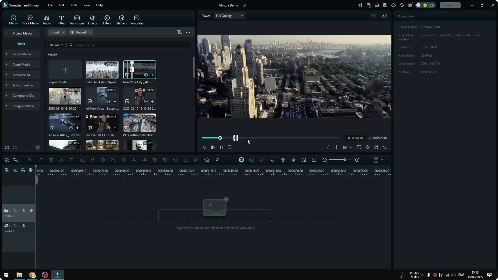 How to Create Cool Upside Down City Effect in Filmora with AI screenshot 1