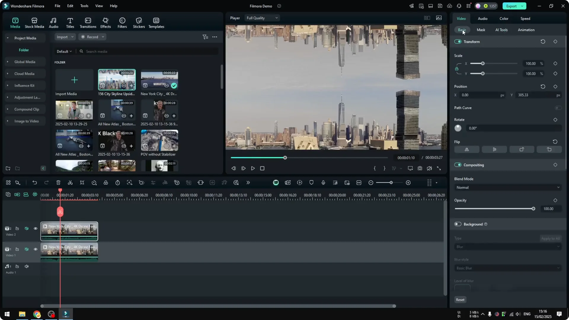 How to Create Cool Upside Down City Effect in Filmora with AI screenshot 10