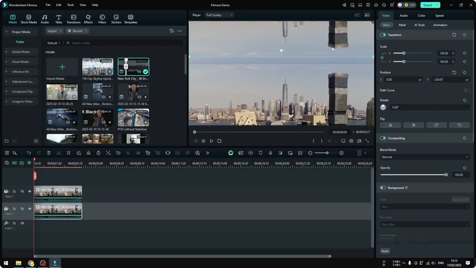 How to Create Cool Upside Down City Effect in Filmora with AI screenshot 7