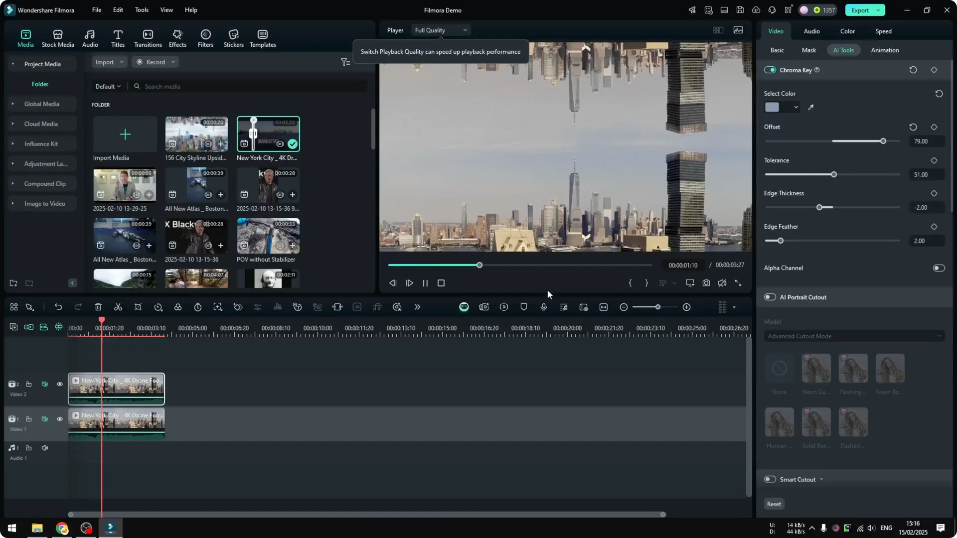 How to Create Cool Upside Down City Effect in Filmora with AI screenshot 9