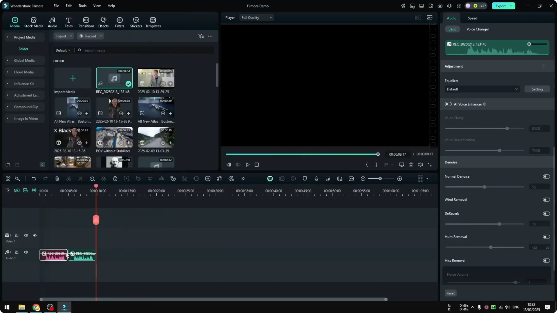 How to Record Your Own Voice in Filmora and Enhance it with AI screenshot 6