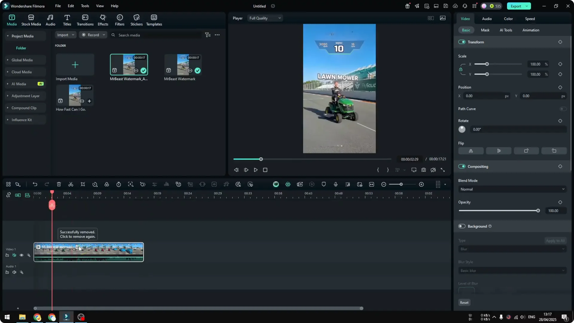 How to Remove Moving Watermark Using Filmora AI screenshot 11