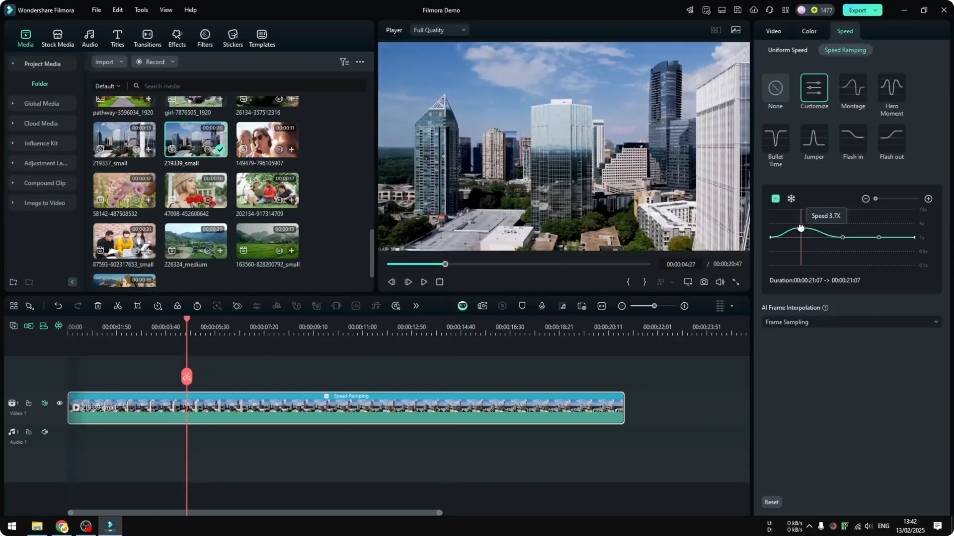 How to Speed Up or Slow Down Video in Filmora with Cinematic Look screenshot 9