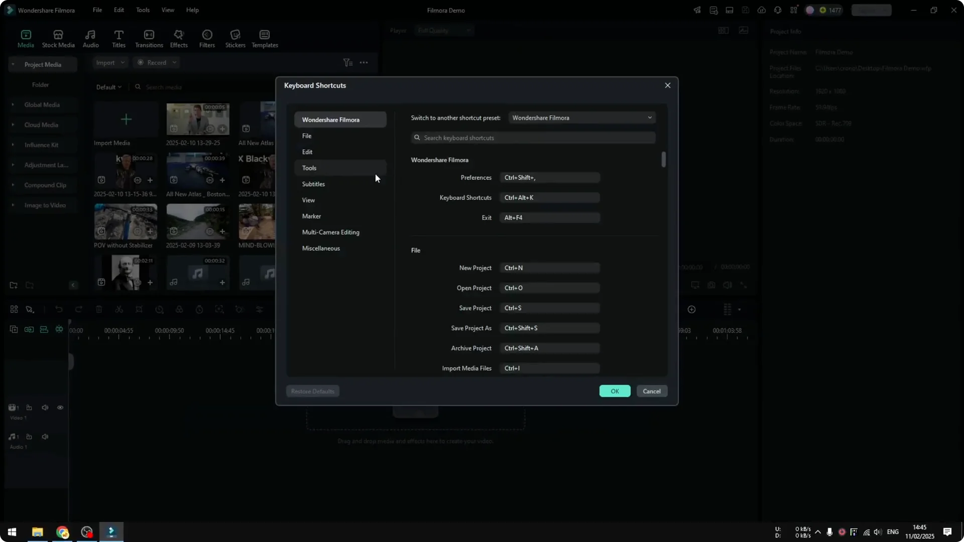 How to Switch Filmora Keyboard Shortcut to Adobe Premiere Pro screenshot 2