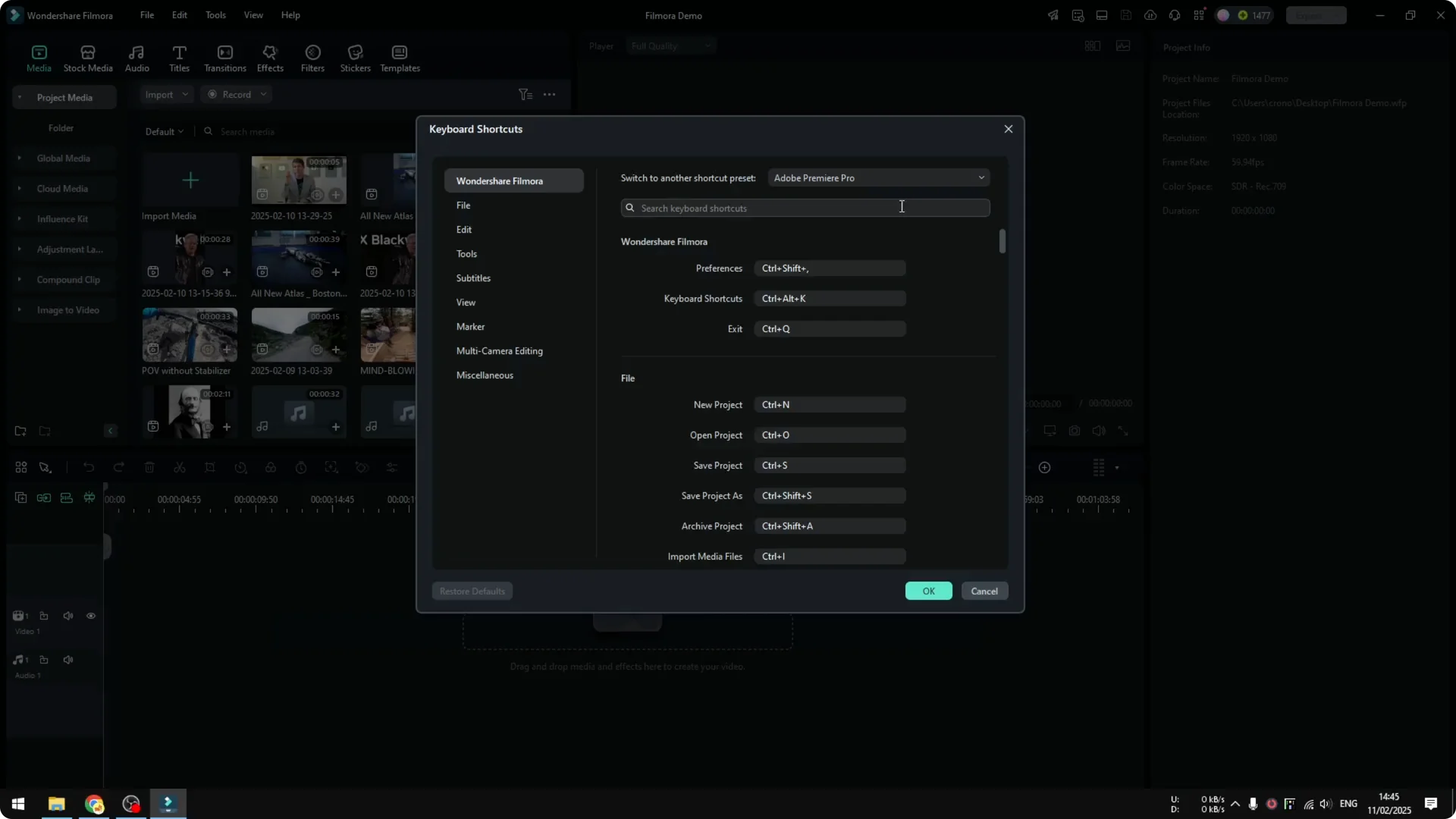 How to Switch Filmora Keyboard Shortcut to Adobe Premiere Pro screenshot 6
