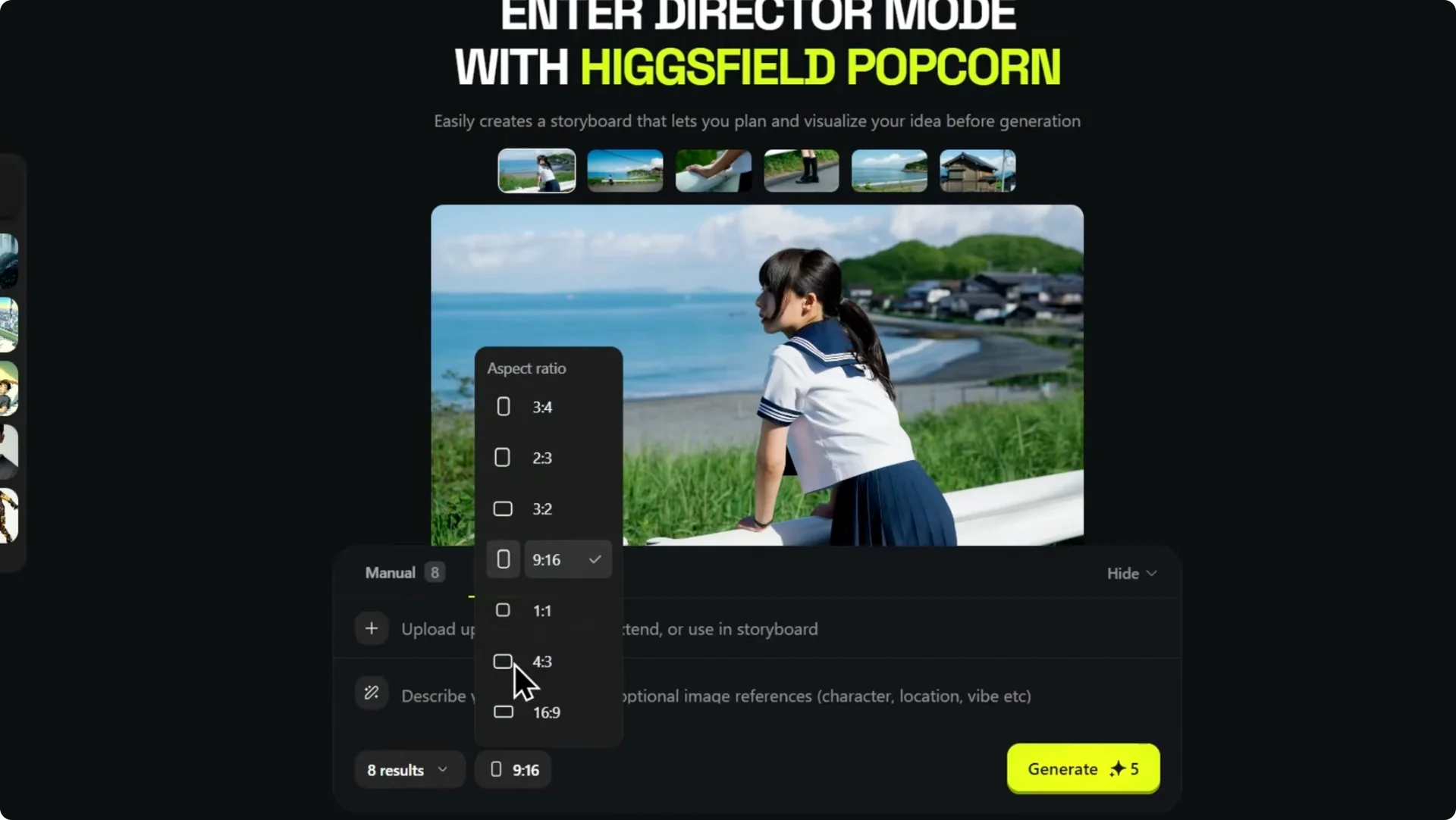 How to Create Effective Storyboards with Higgsfield Popcorn screenshot 3