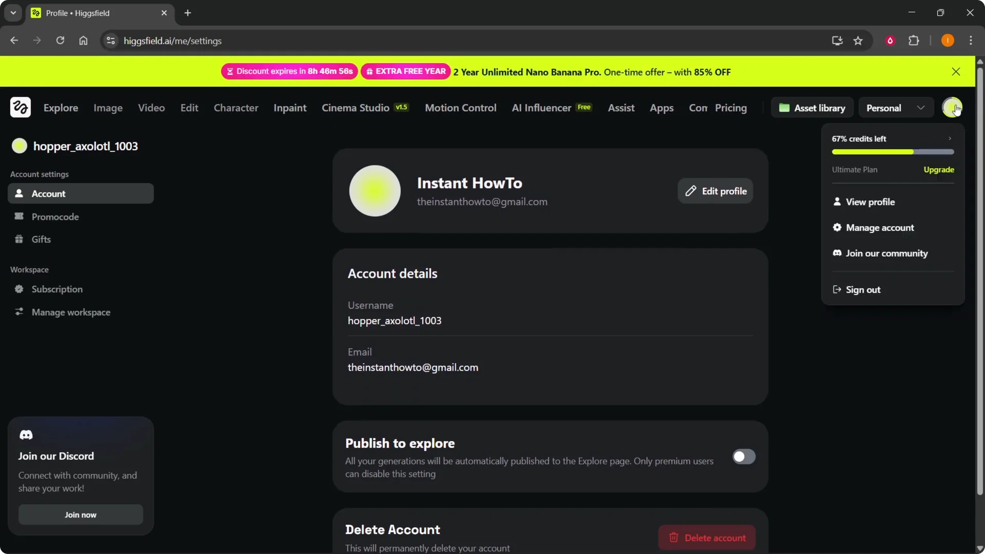 How to Quickly and Securely Change Your Higgsfield Password screenshot 2