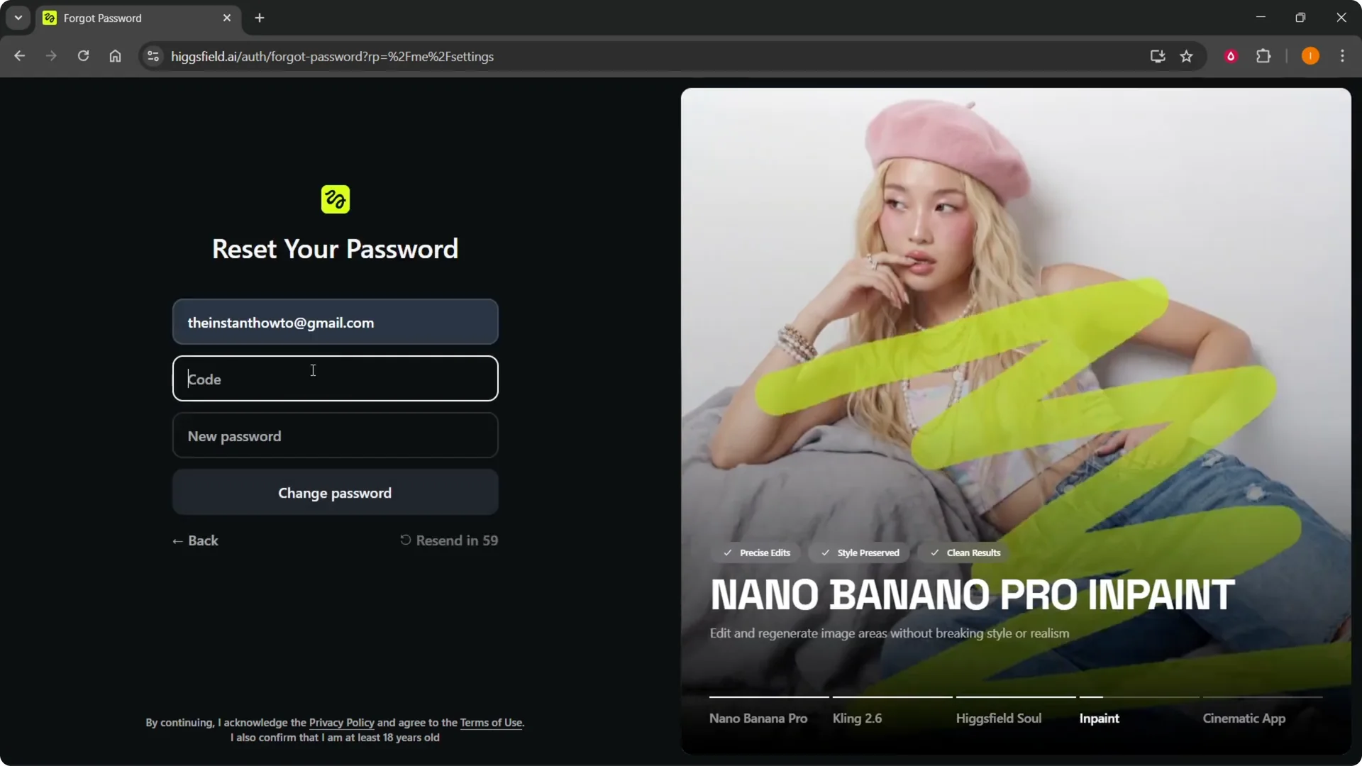 How to Quickly and Securely Change Your Higgsfield Password screenshot 7
