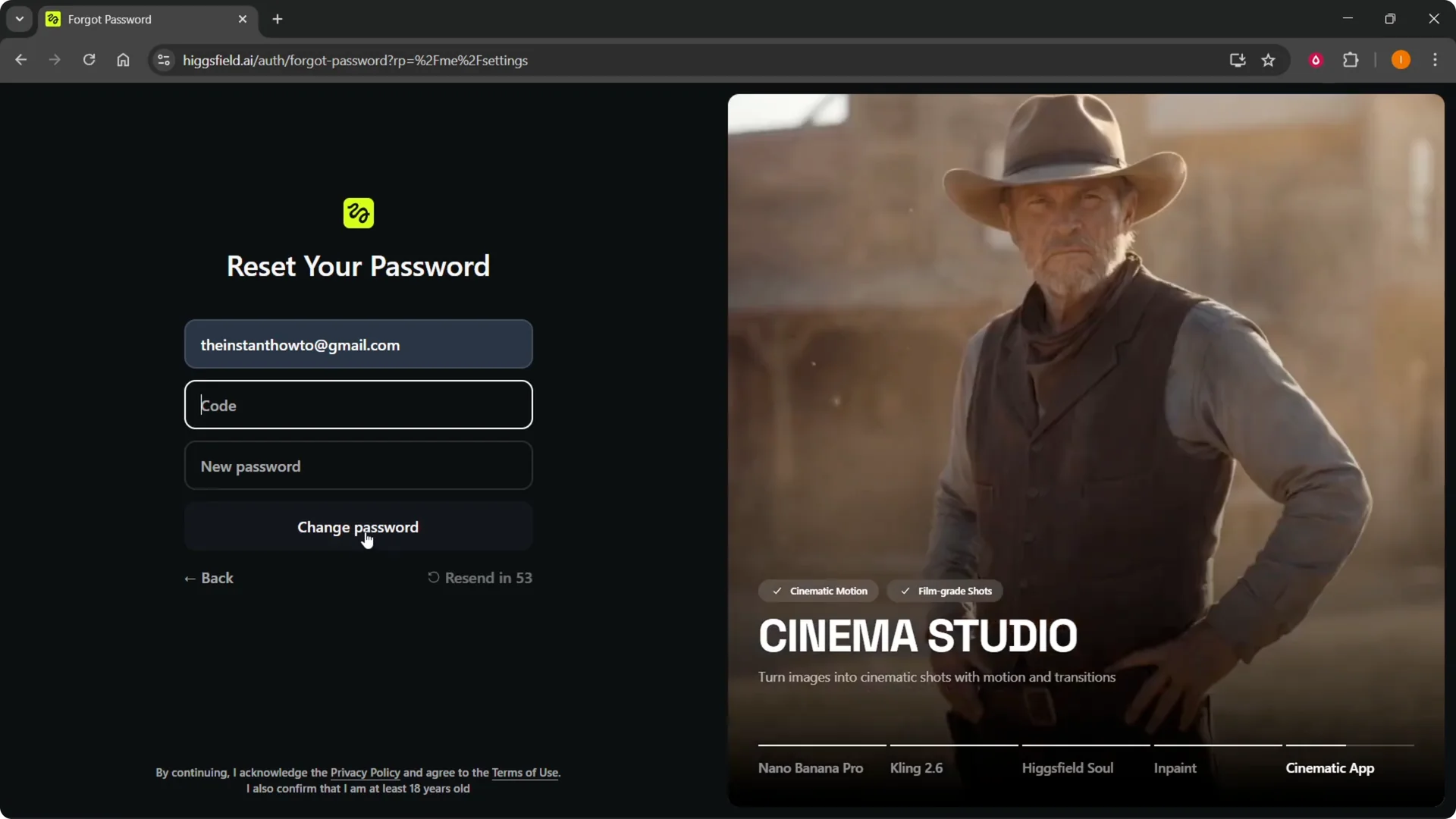 How to Quickly and Securely Change Your Higgsfield Password screenshot 8