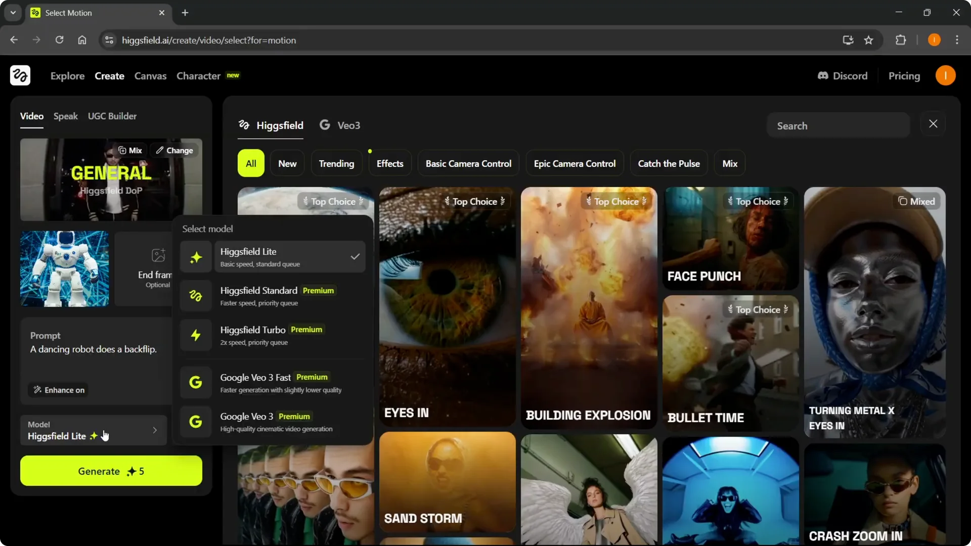 How to Quickly Create a Higgsfield Video with Ease screenshot 5