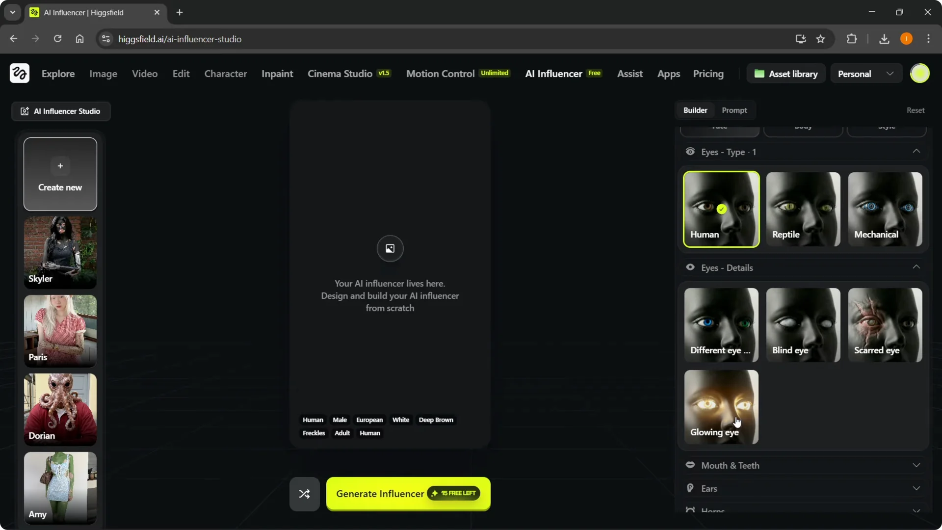 How to Quickly Create an AI Influencer in Higgsfield screenshot 6