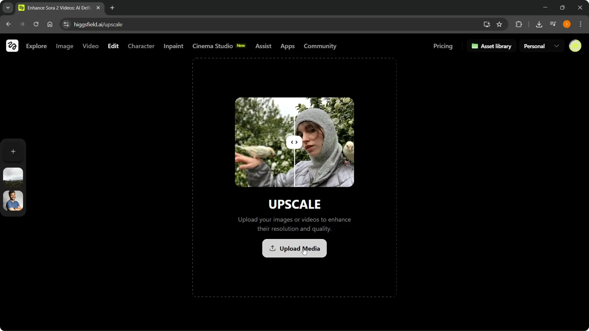 How to Quickly Upscale Images Using Higgsfield AI screenshot 3