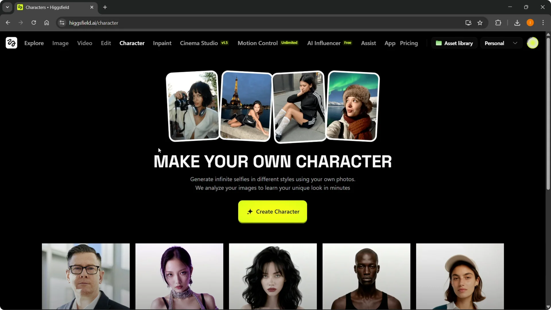 Quick and Easy Guide to Creating Characters in Higgsfield screenshot 1