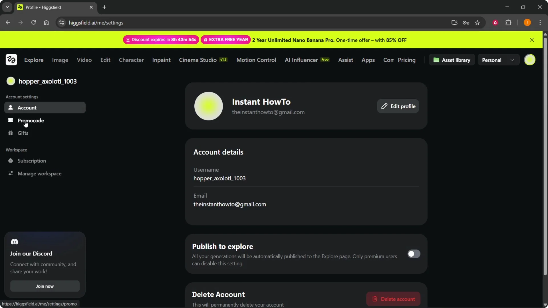 Using Higgsfield Promo Code: A Quick and Easy Guide screenshot 4