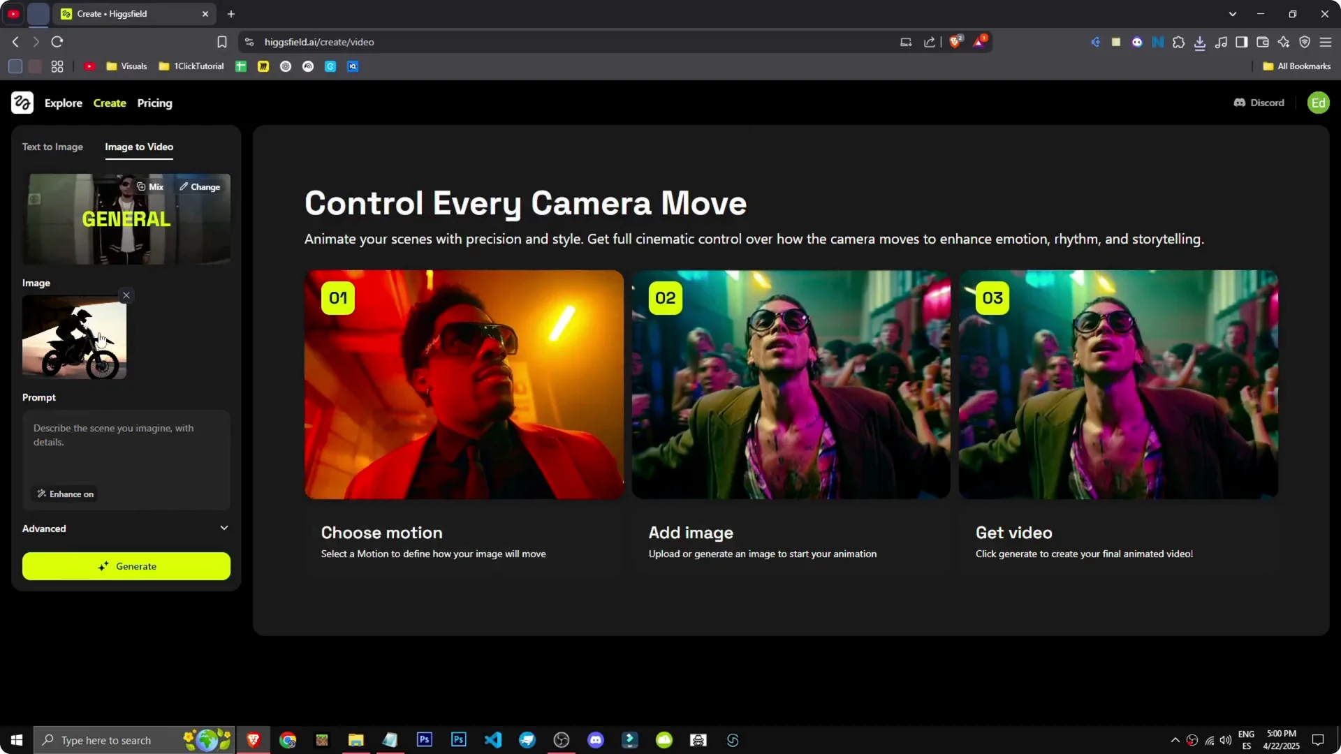 Create Realistic Videos Automatically Using Higgsfield AI screenshot 1