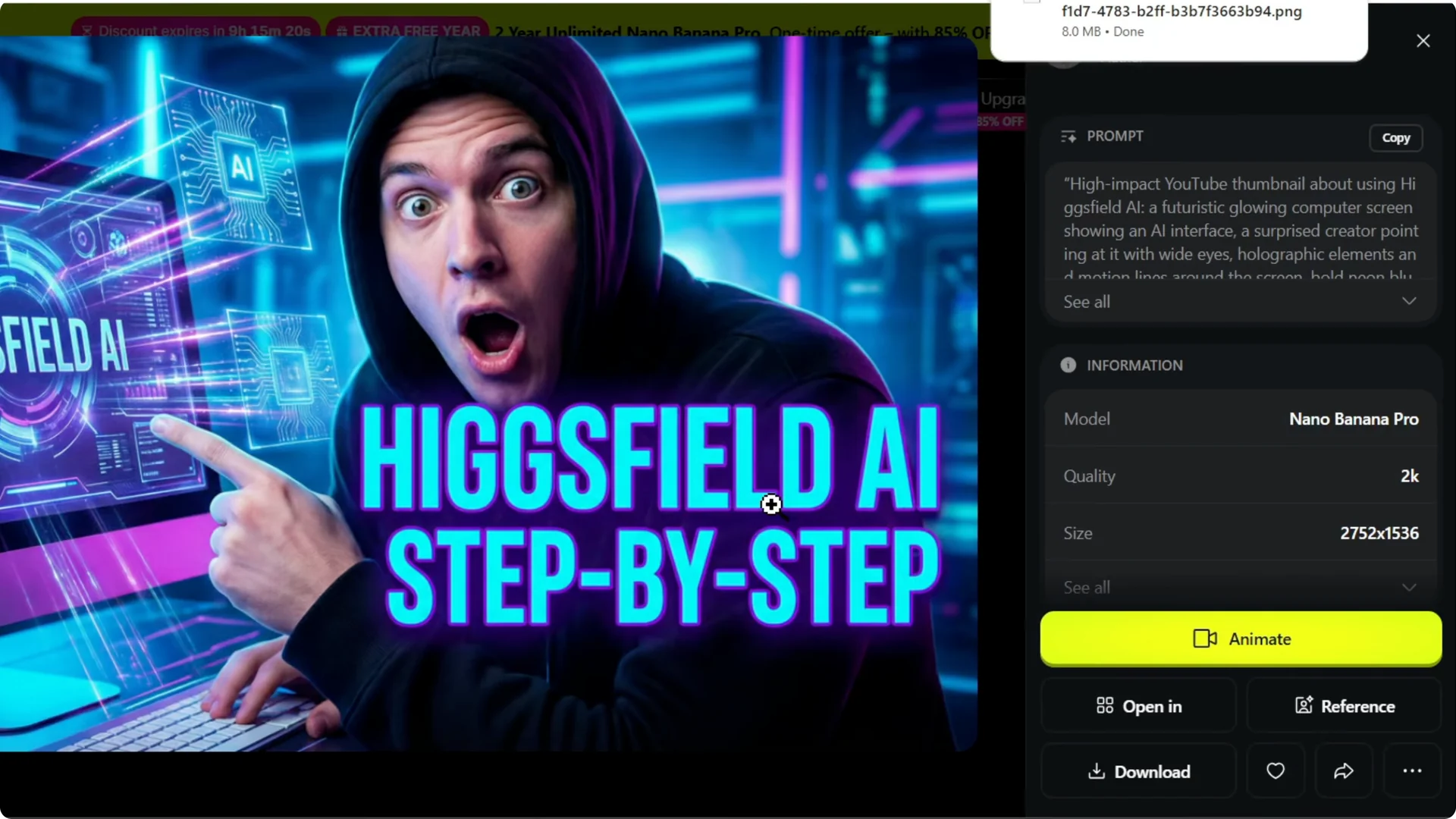 Create YouTube Thumbnails Easily Using Higgsfield AI: A Guide screenshot 10
