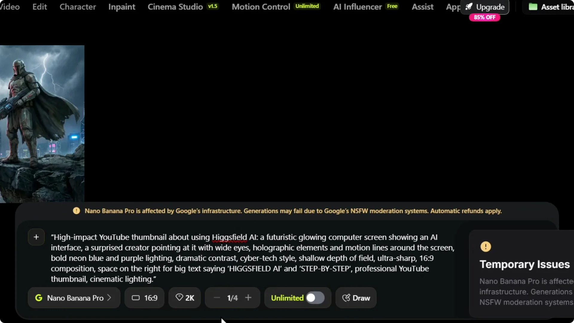 Create YouTube Thumbnails Easily Using Higgsfield AI: A Guide screenshot 4