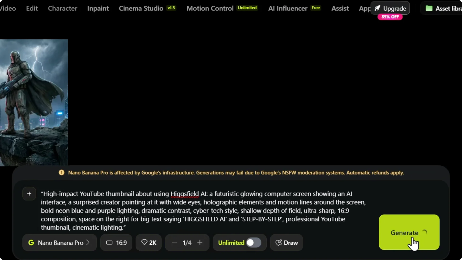 Create YouTube Thumbnails Easily Using Higgsfield AI: A Guide screenshot 7