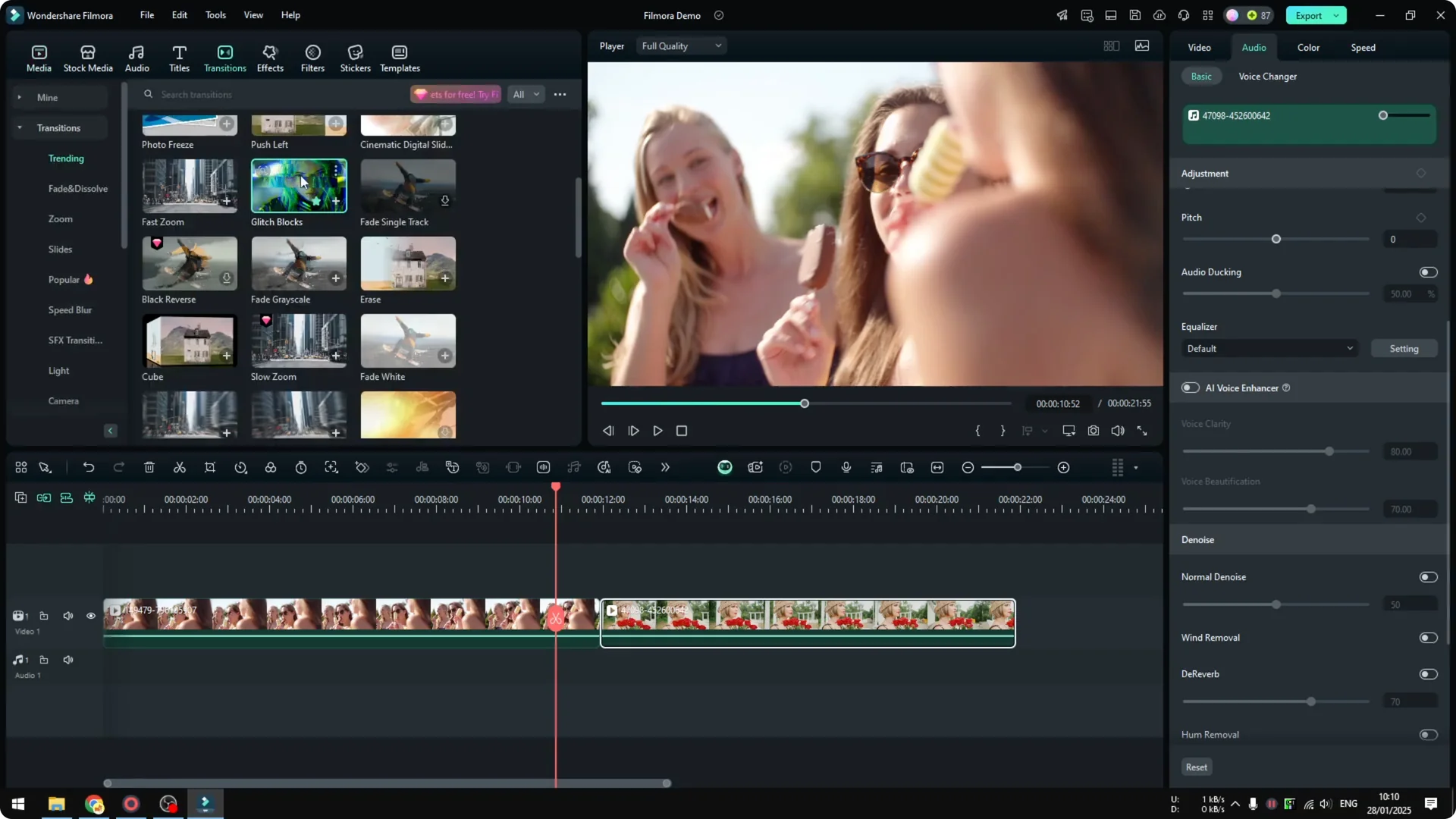 How to Add Cool Glitch Transition Effect in Filmora screenshot 3