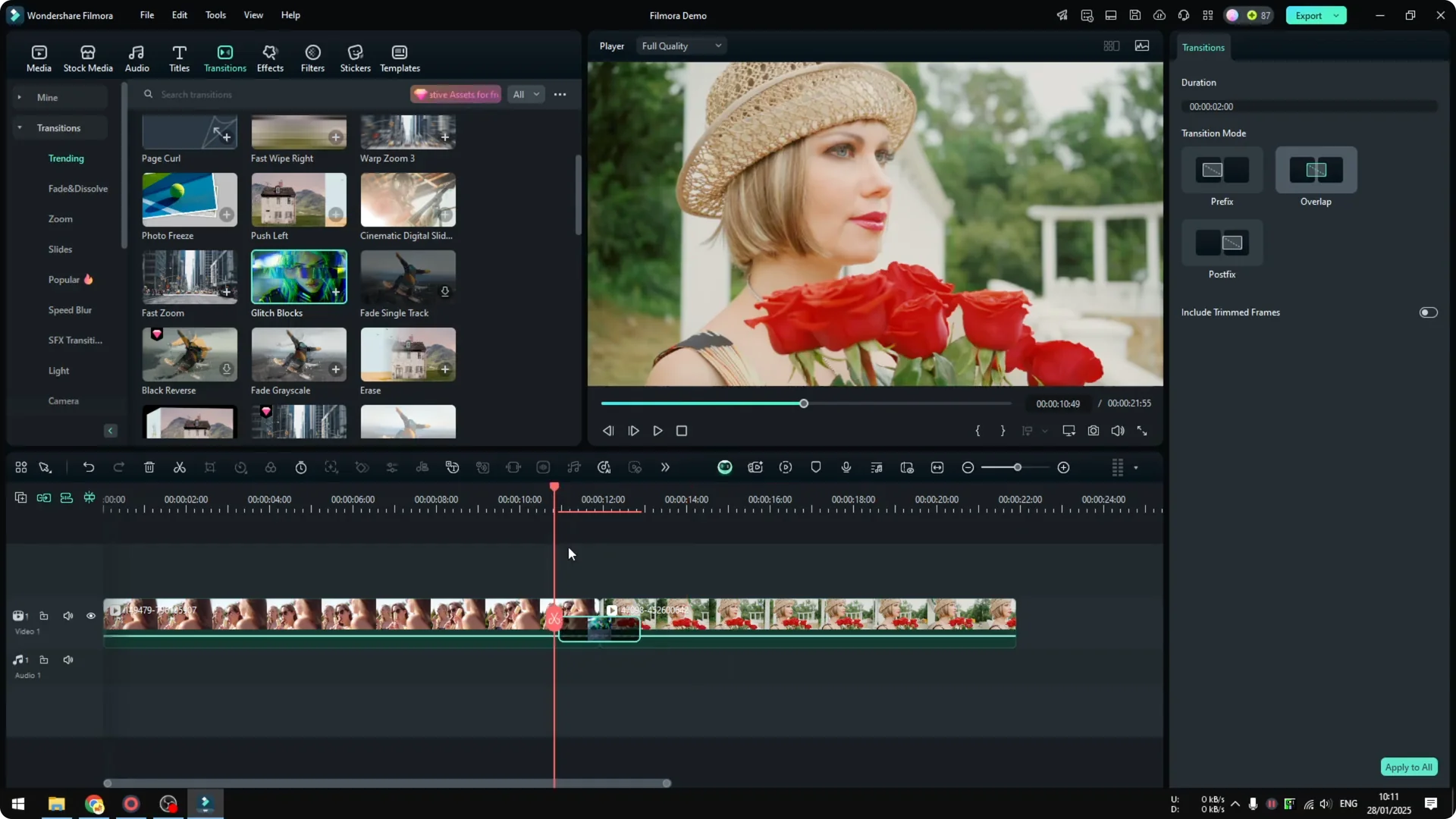 How to Add Cool Glitch Transition Effect in Filmora screenshot 6