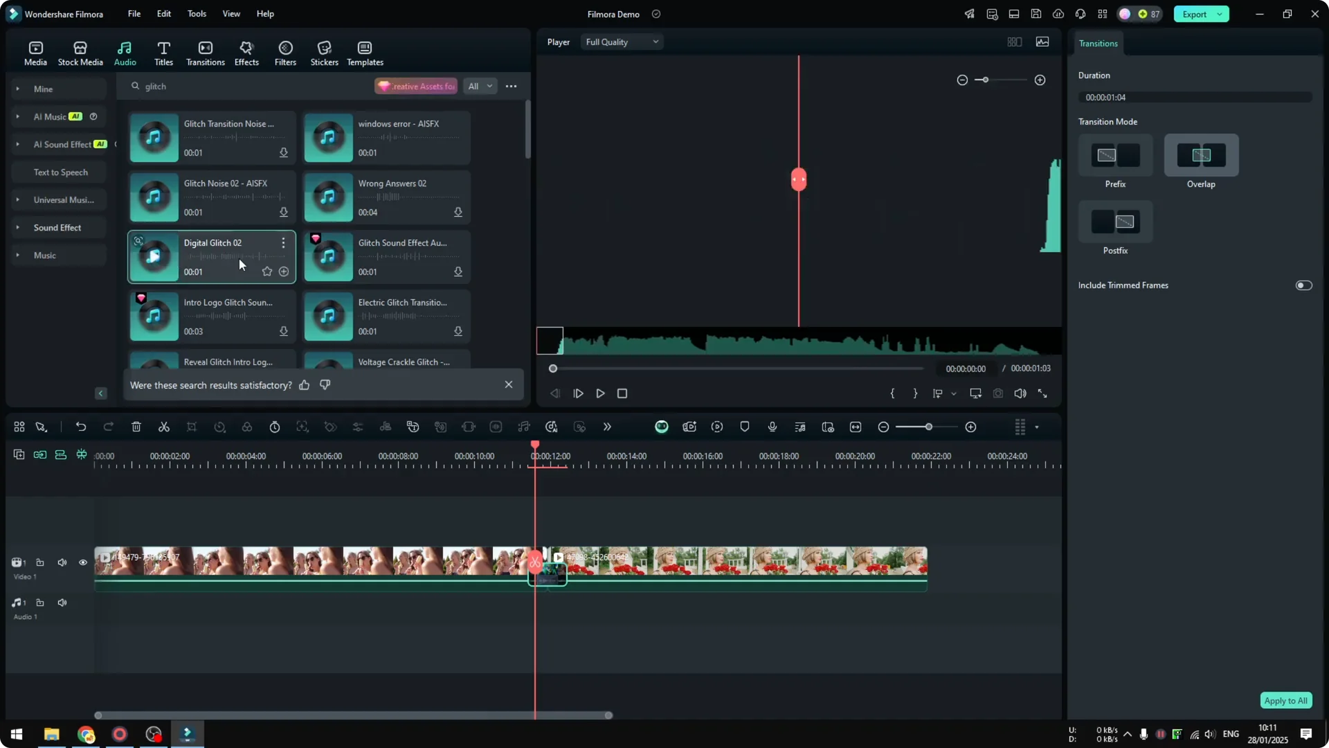 How to Add Cool Glitch Transition Effect in Filmora screenshot 8