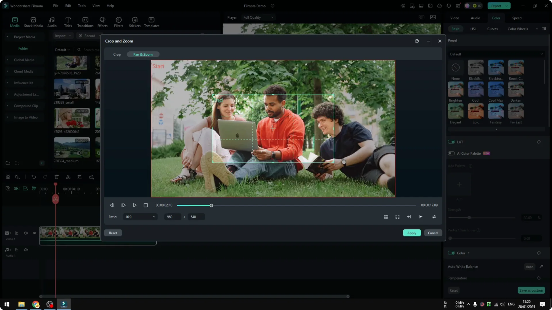 How to Add Smooth Zoom in Effect in Filmora screenshot 1