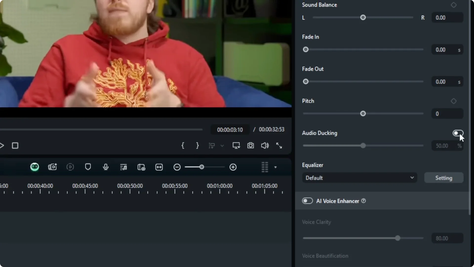 How to Apply Audio Ducking Effect in Filmora screenshot 3