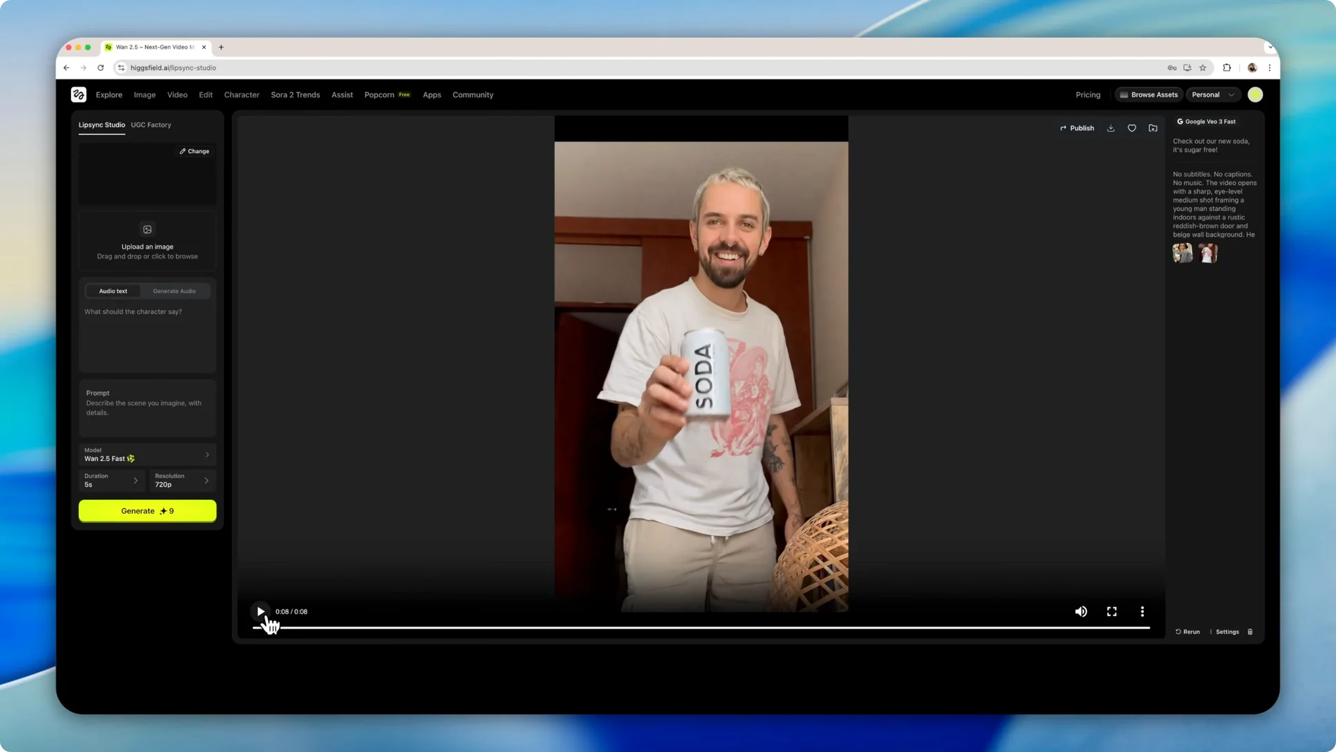 How to Create Viral Commercials & UGC Videos with Higgsfield AI screenshot 9