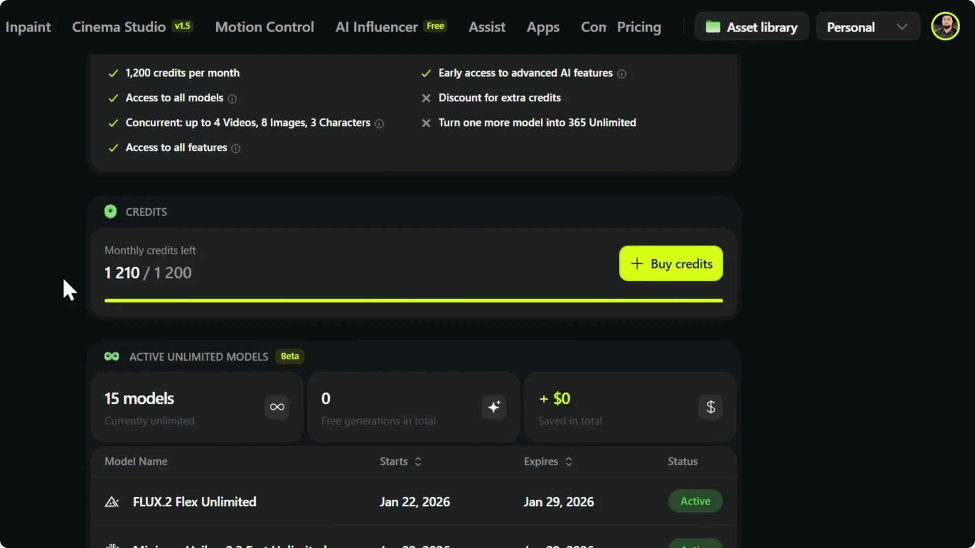How to Easily Check Your Available Credits on Higgsfield AI screenshot 4