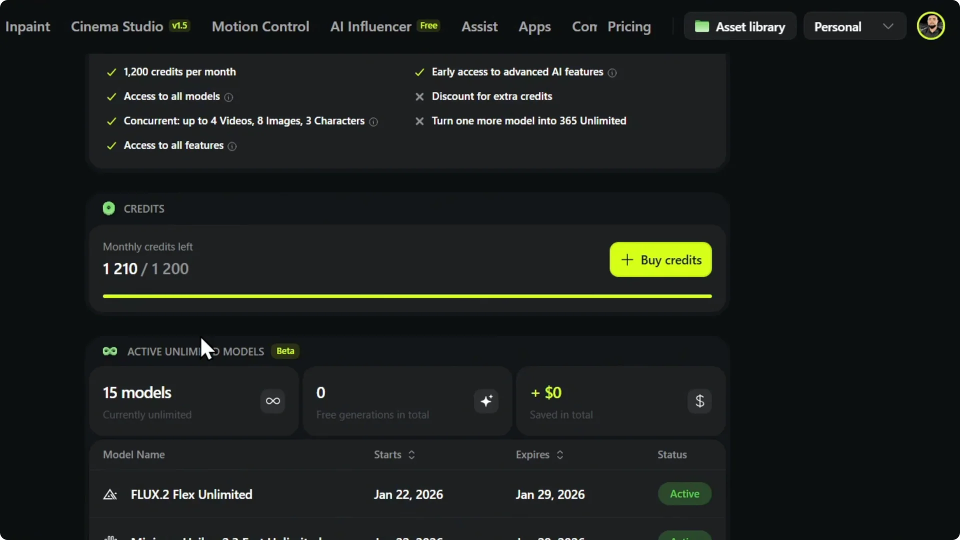 How to Easily Check Your Available Credits on Higgsfield AI screenshot 5