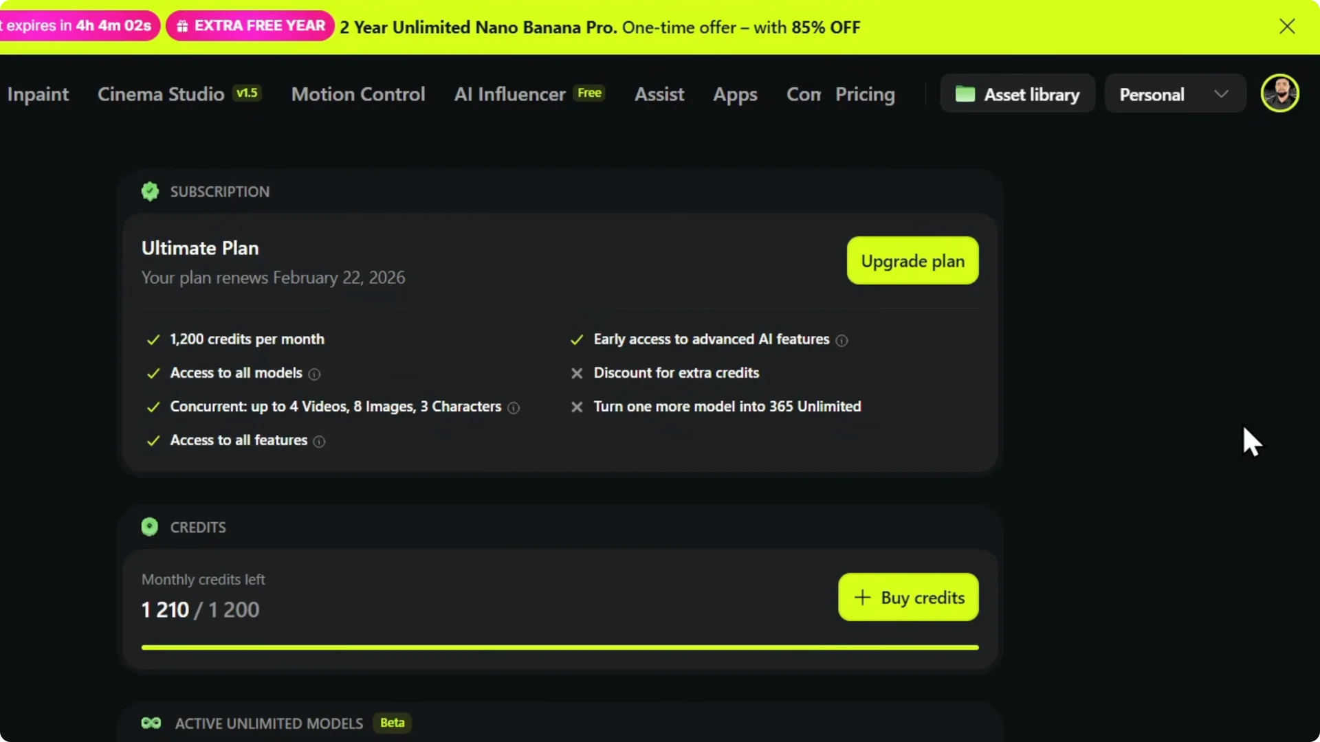 How to Easily Check Your Available Credits on Higgsfield AI screenshot 6