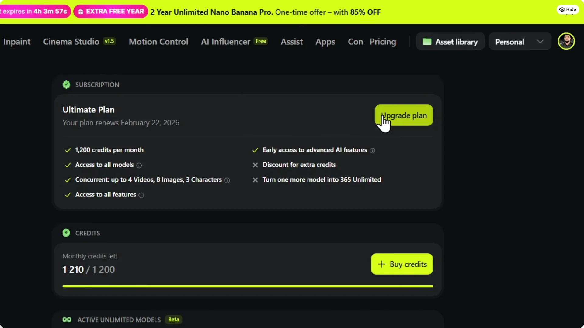 How to Easily Check Your Available Credits on Higgsfield AI screenshot 7