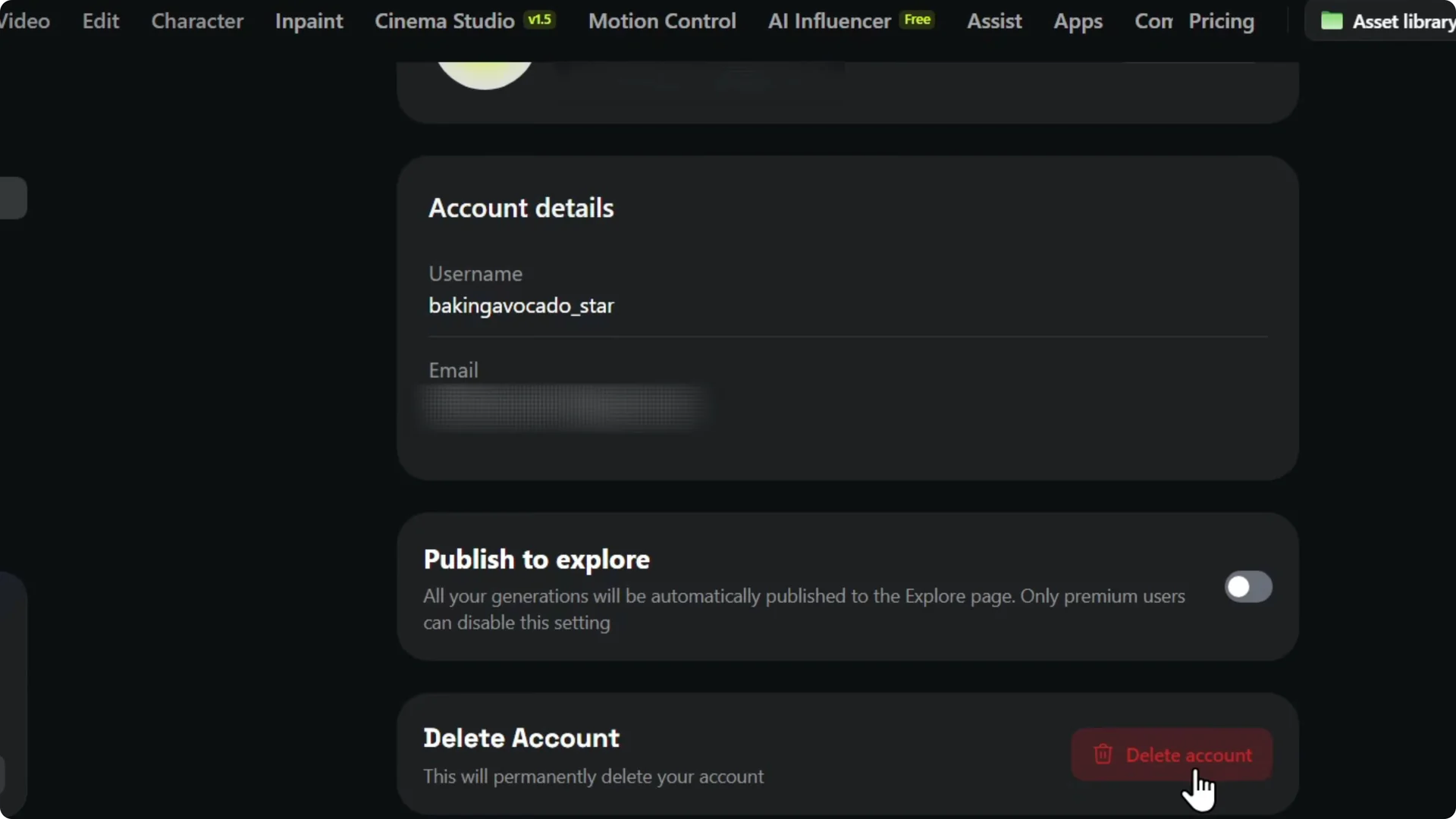 How to Easily Delete Your Higgsfield AI Account: A Guide screenshot 3