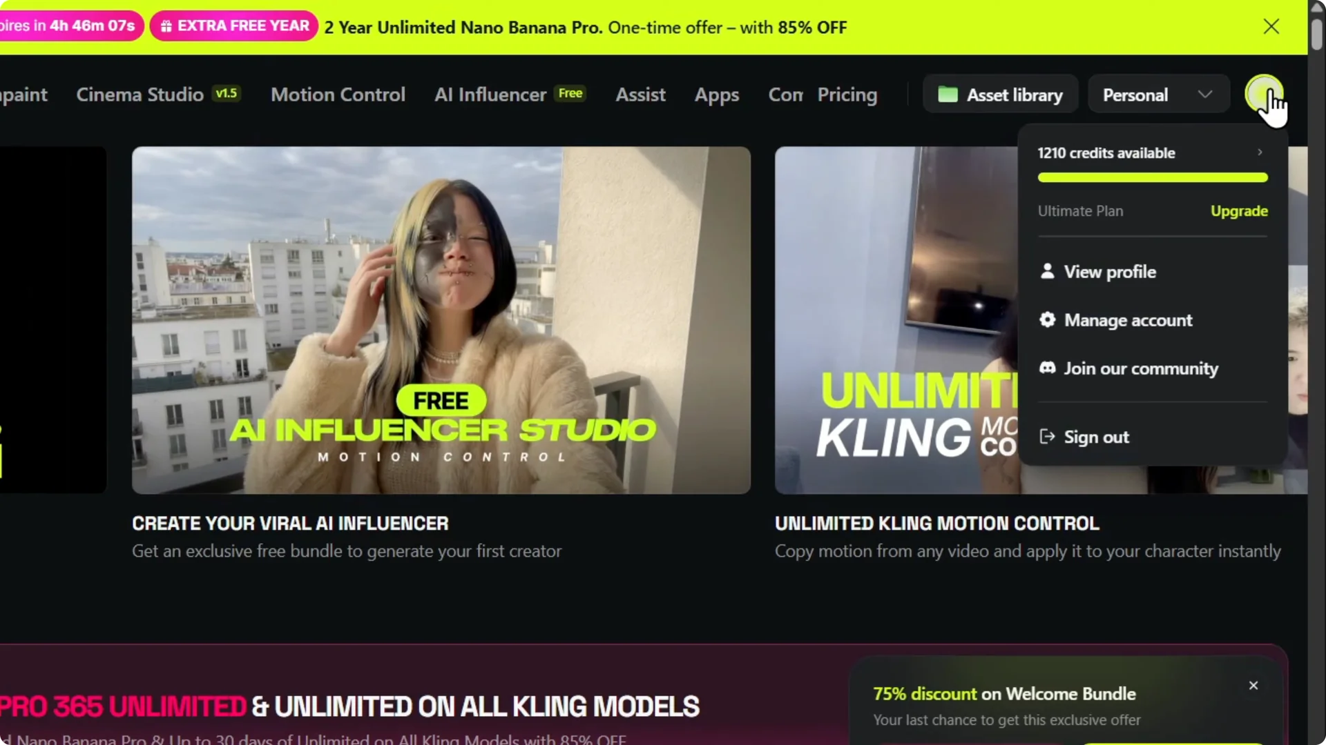 How to Easily Locate the Logout Button in Higgsfield AI screenshot 1