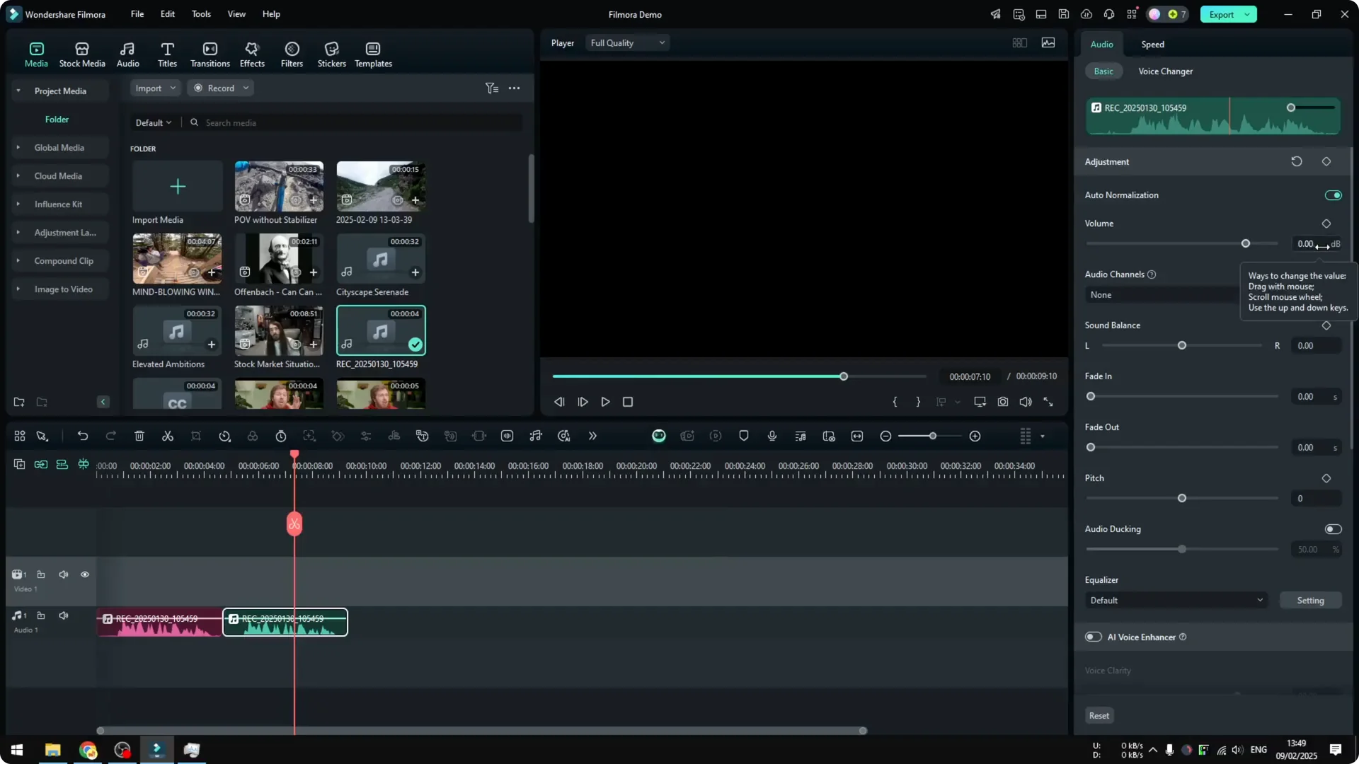 How to Improve Audio Using AI Quality in Filmora screenshot 2