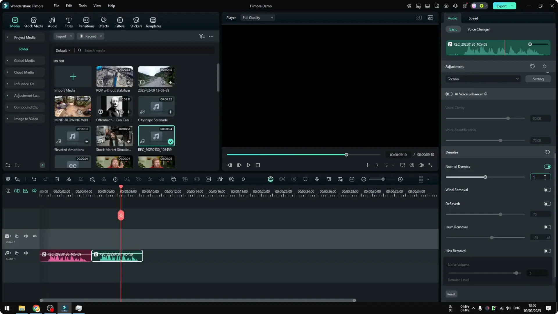 How to Improve Audio Using AI Quality in Filmora screenshot 4