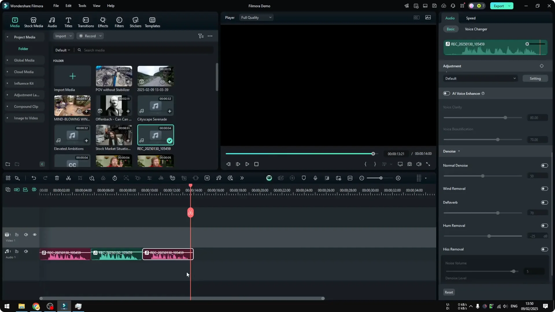 How to Improve Audio Using AI Quality in Filmora screenshot 5
