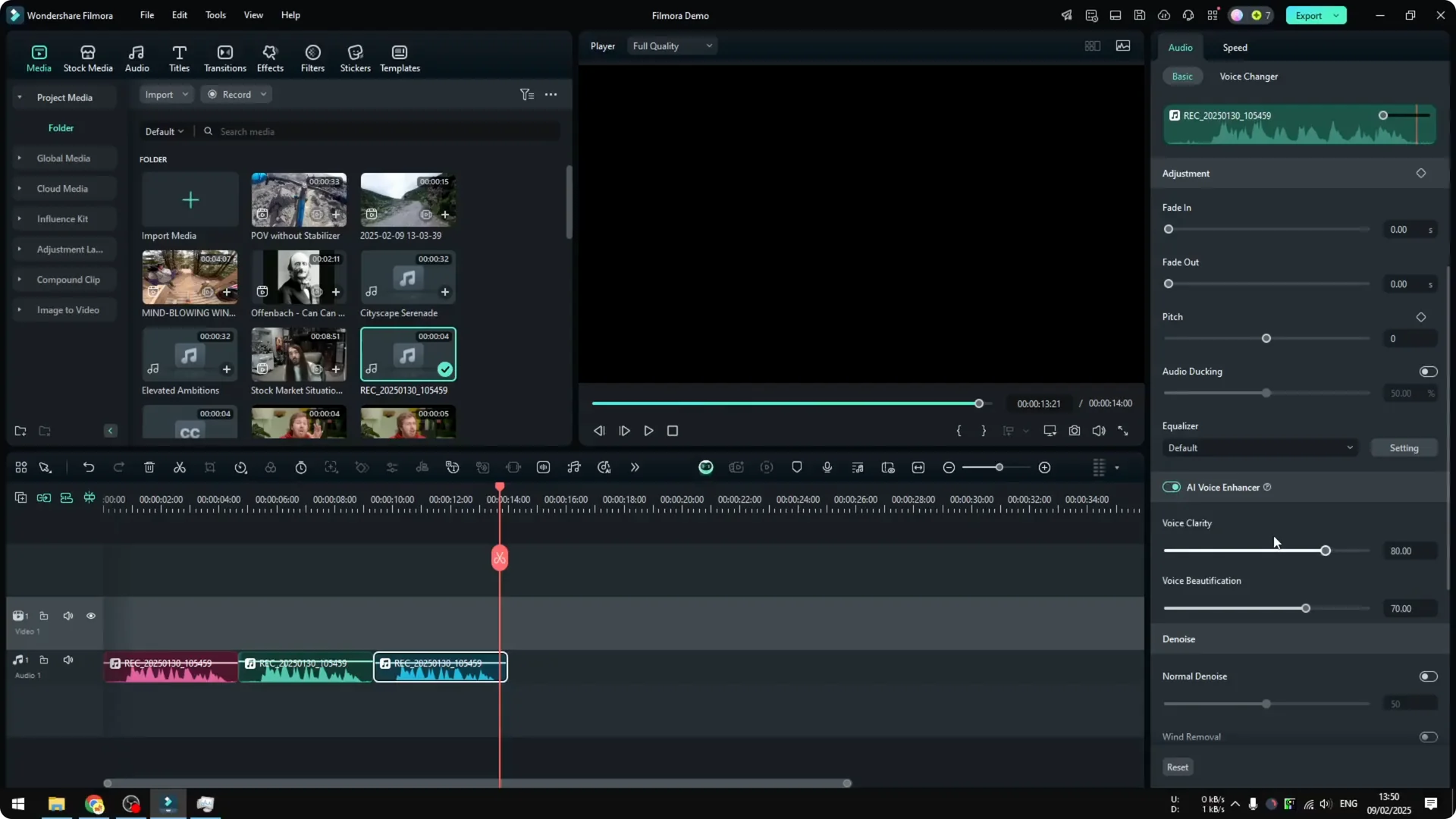 How to Improve Audio Using AI Quality in Filmora screenshot 6