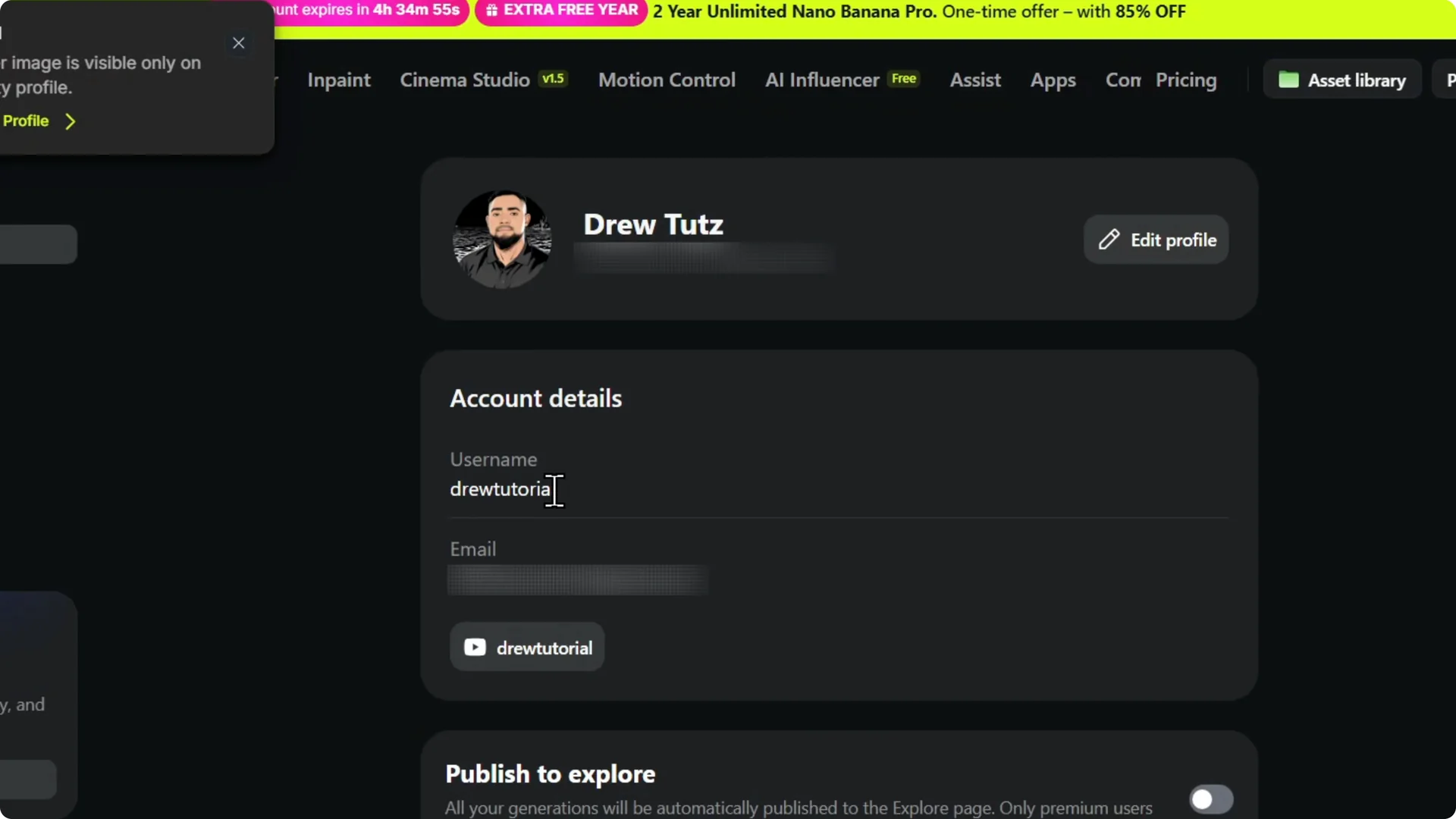 How to Link Your YouTube Channel in Higgsfield AI Quickly screenshot 6