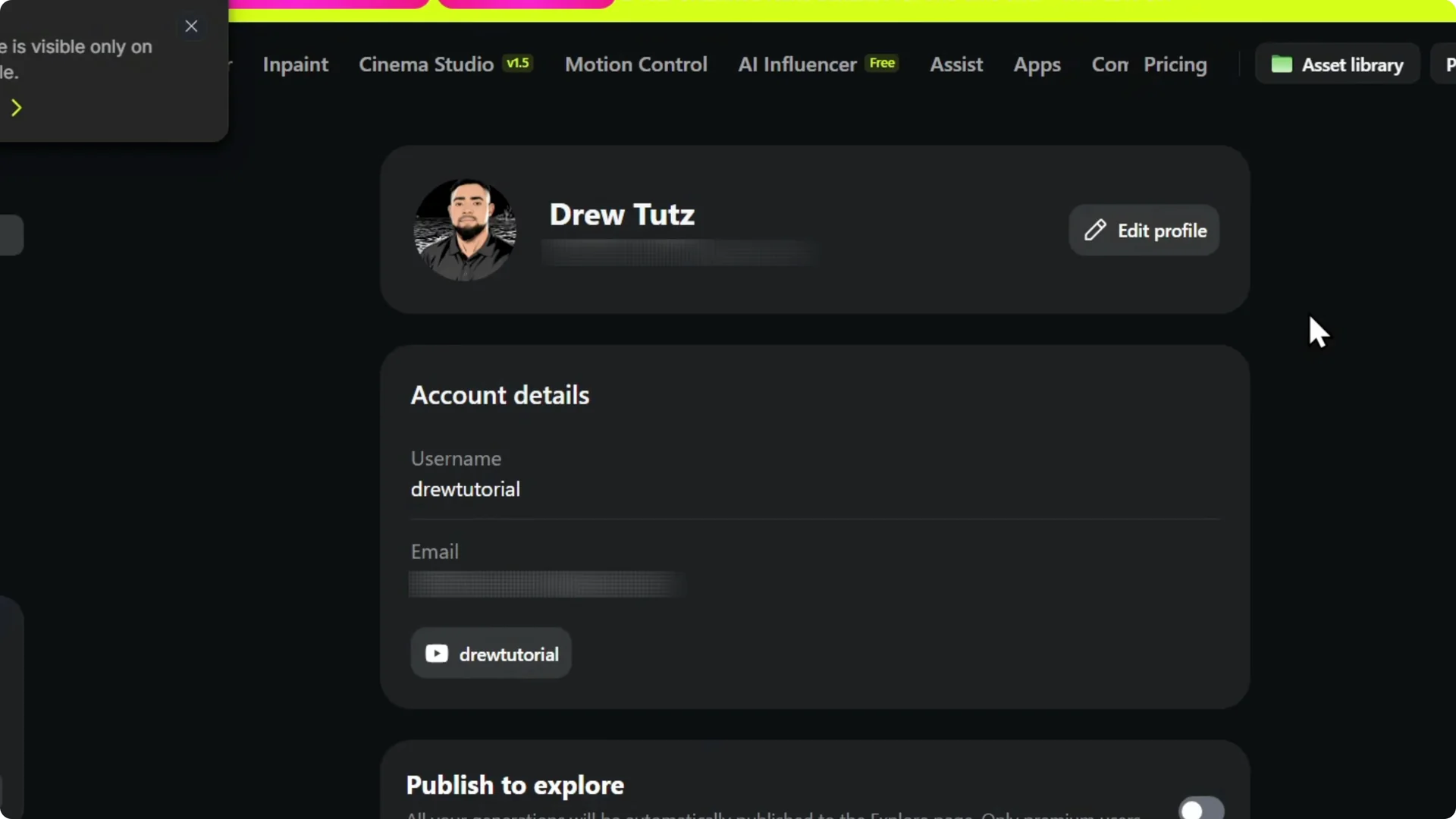How to Link Your YouTube Channel to Higgsfield AI Quickly screenshot 4