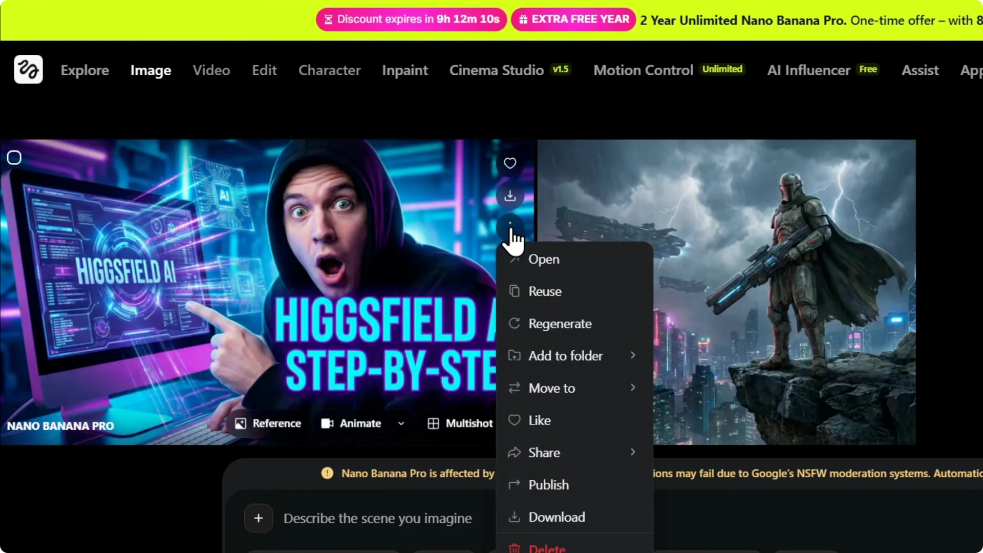 How to Properly Delete Images from Your Higgsfield AI Account screenshot 2