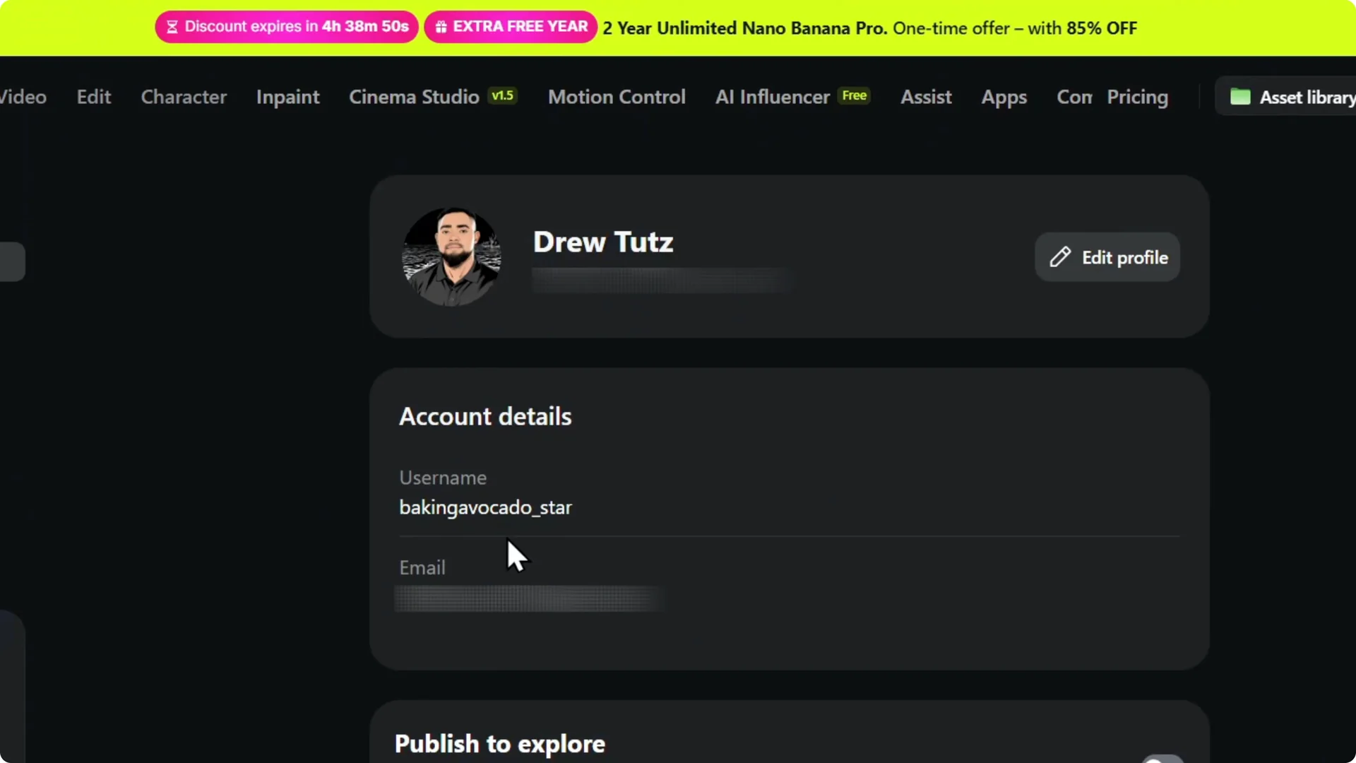 How to Quickly Change Your Higgsfield AI Username screenshot 3