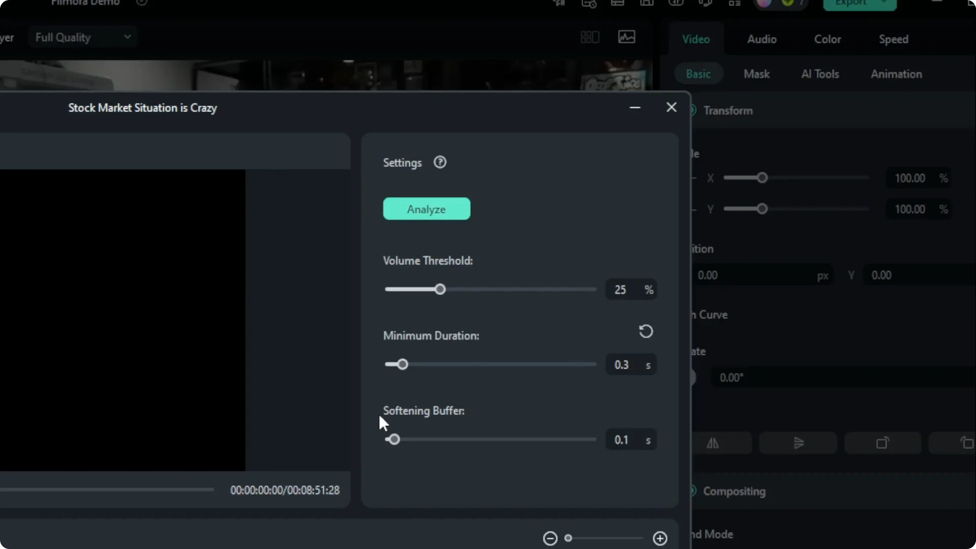 How to Remove Awkward Silent Using AI in Filmora screenshot 3