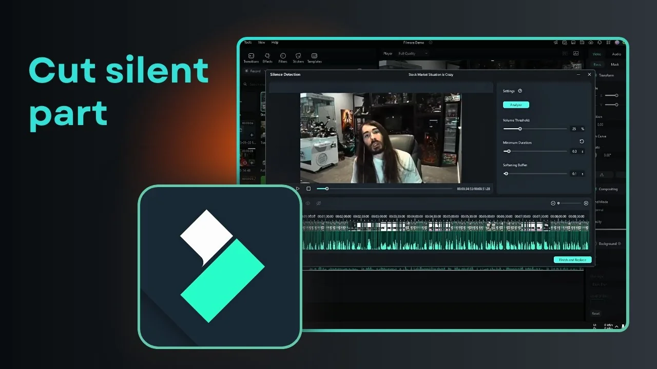 How to Remove Awkward Silent Using AI in Filmora - Featured Image