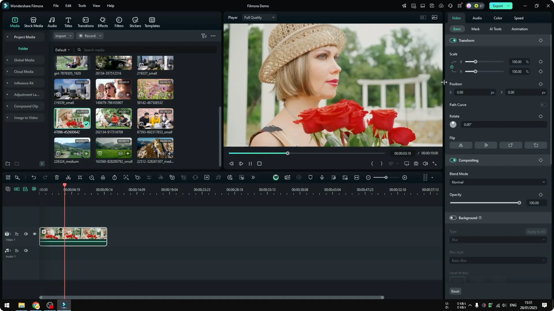 How to Rotate, Filp, or Mirror Video in Filmora screenshot 1